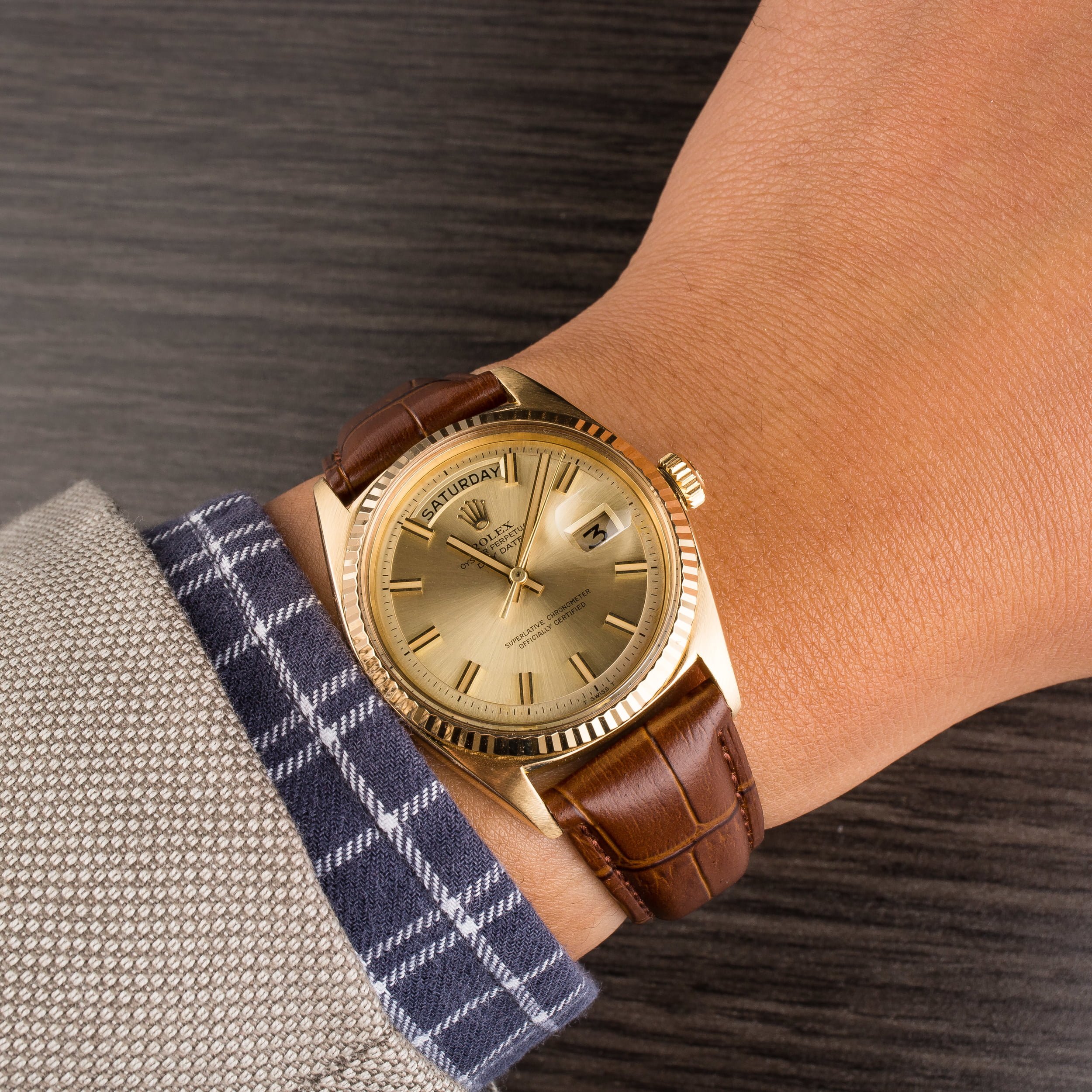 Rolex crocodile top strap