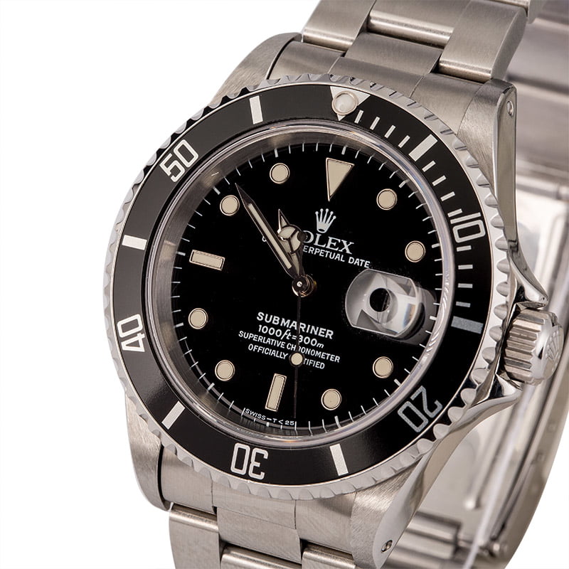 Used Rolex Submariner 16610 Stainless Steel Model T