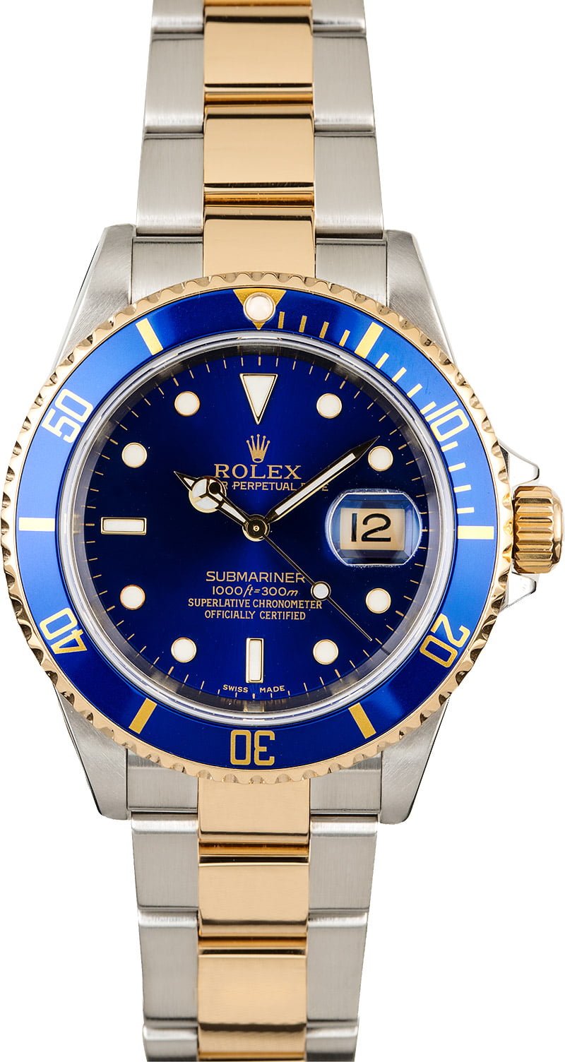 rolex submariner 16613 blue
