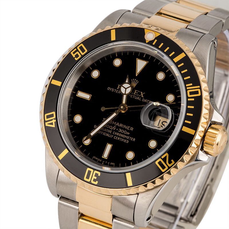 PreOwned Rolex Submariner 16613 Black Tritium Dial