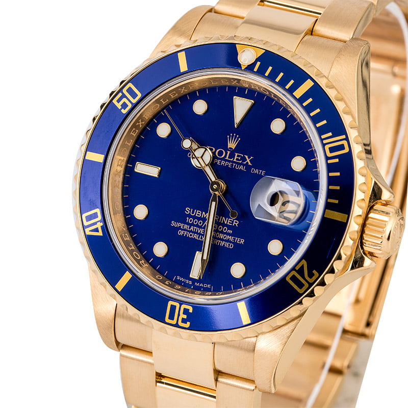 Rolex Submariner 16618 Blue Dial | Bob's Watches Item: 118808