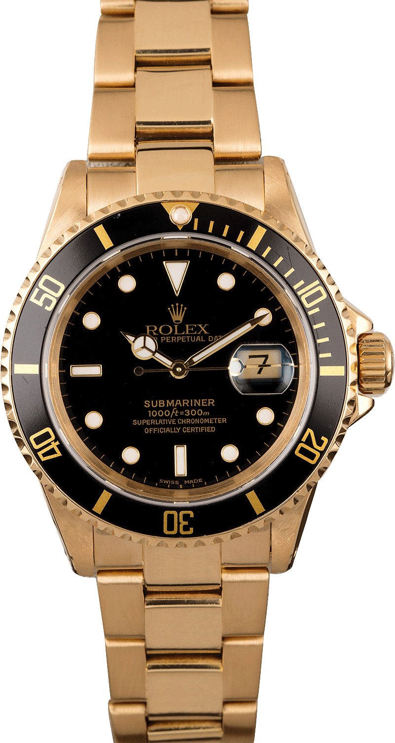 Rolex Submariner 16618 Yellow Gold 