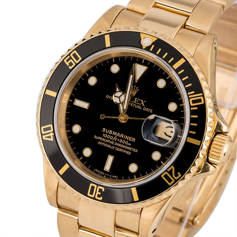 Used Rolex Submariner 16618 Yellow Gold Oyster Bracelet