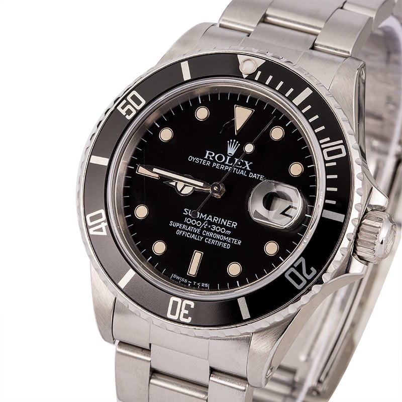 Pre-Owned Rolex Submariner 16800 Timing Bezel T