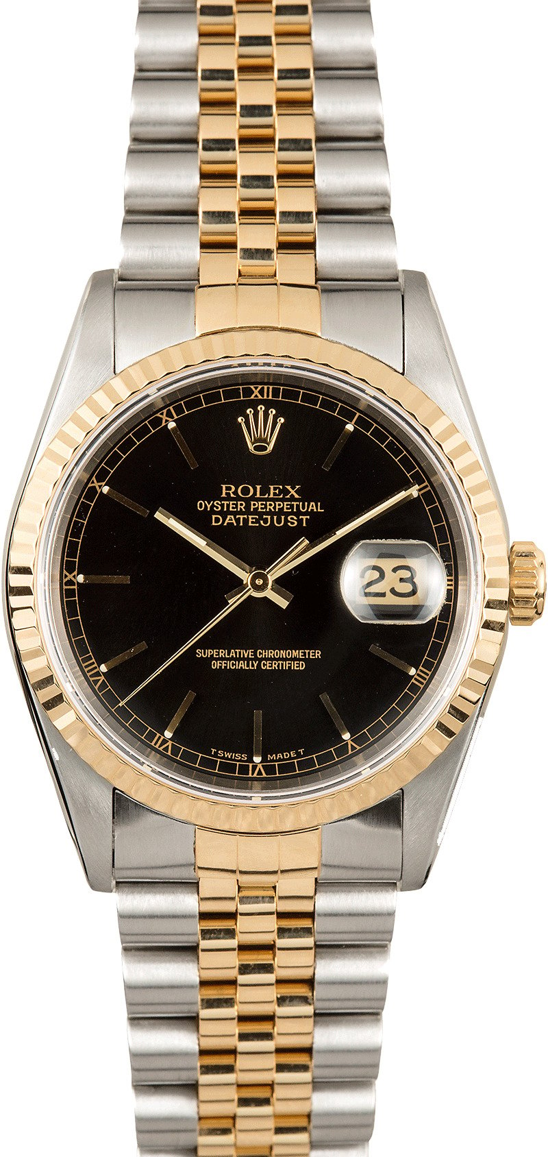 datejust two tone black dial