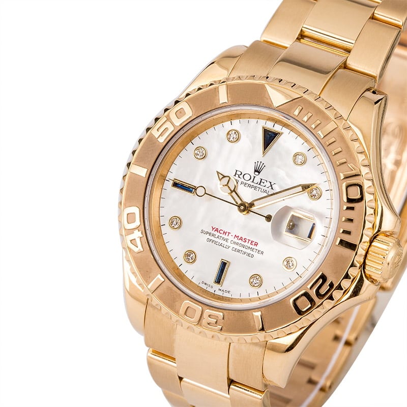 Rolex Yacht-Master 16628 Mother of Pearl Serti Dial