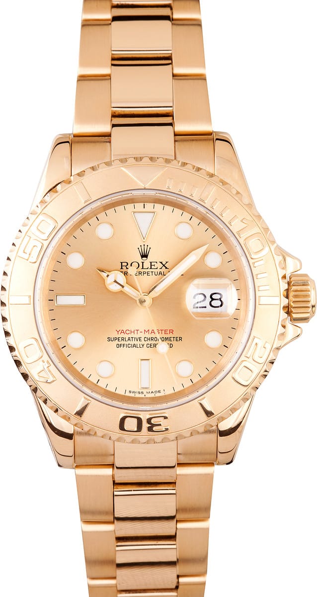 18k yellow gold rolex yachtmaster