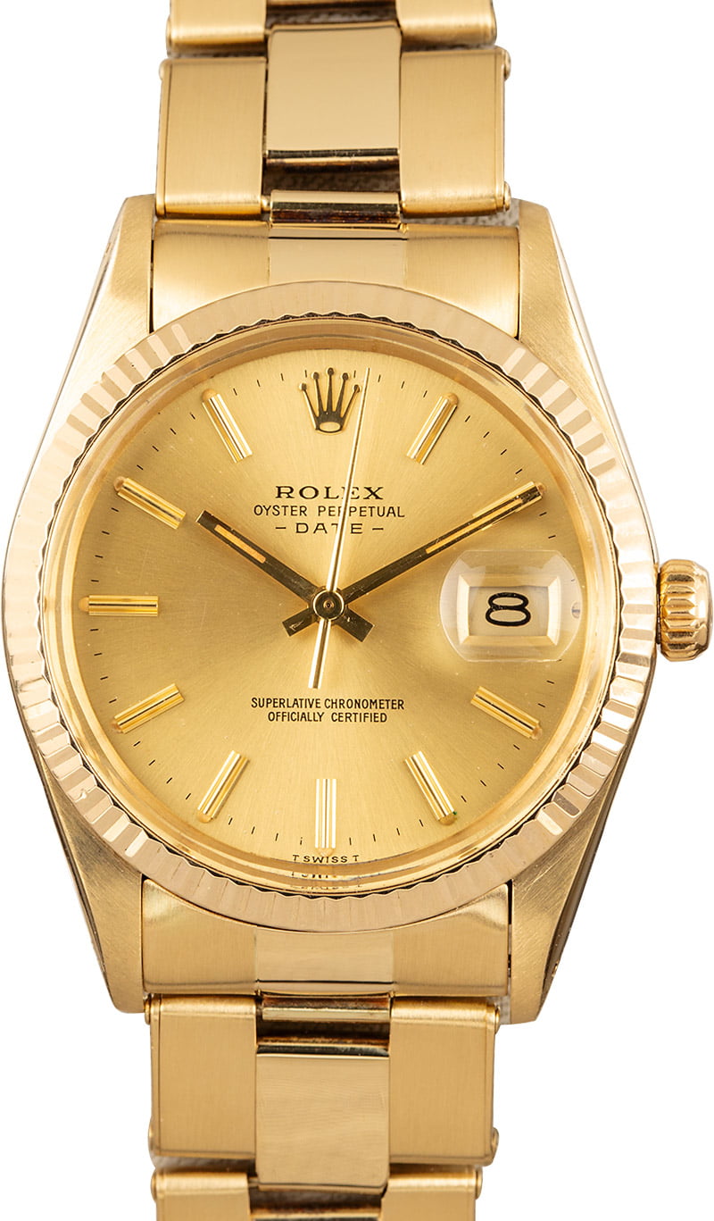 rolex date 15037 yellow gold