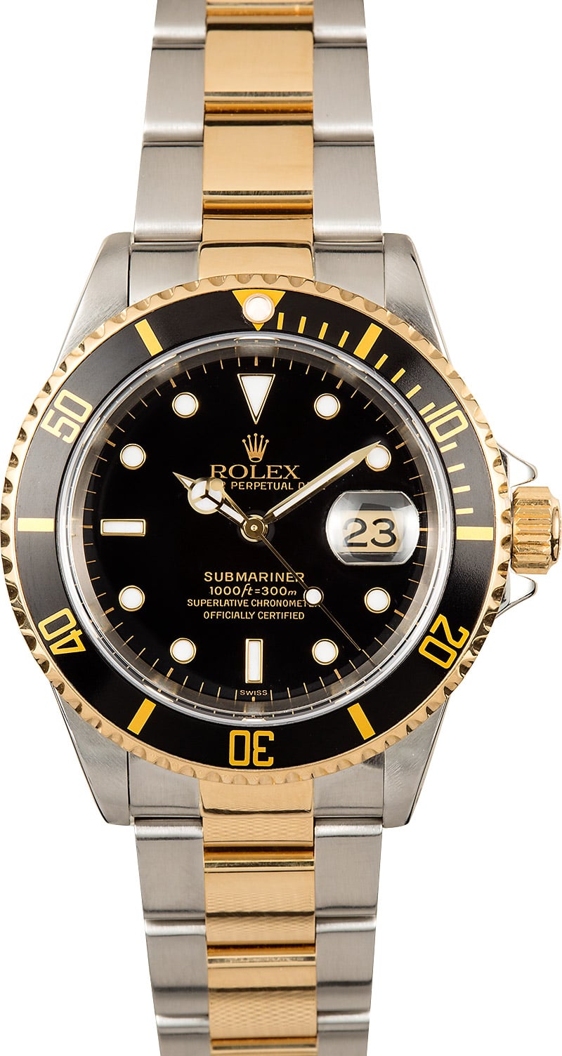 Two Tone Rolex Submariner 16613 Black Dial