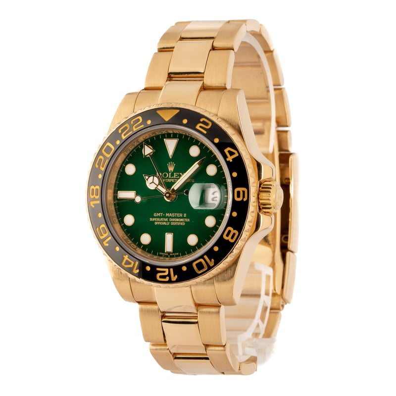 Mens Rolex GMT-Master II Ref 116718 Green Dial
