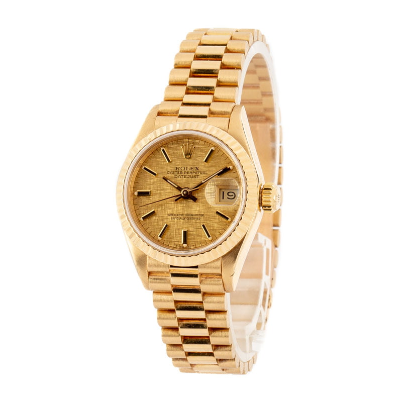 Ladies Rolex President 69178 Linen Dial