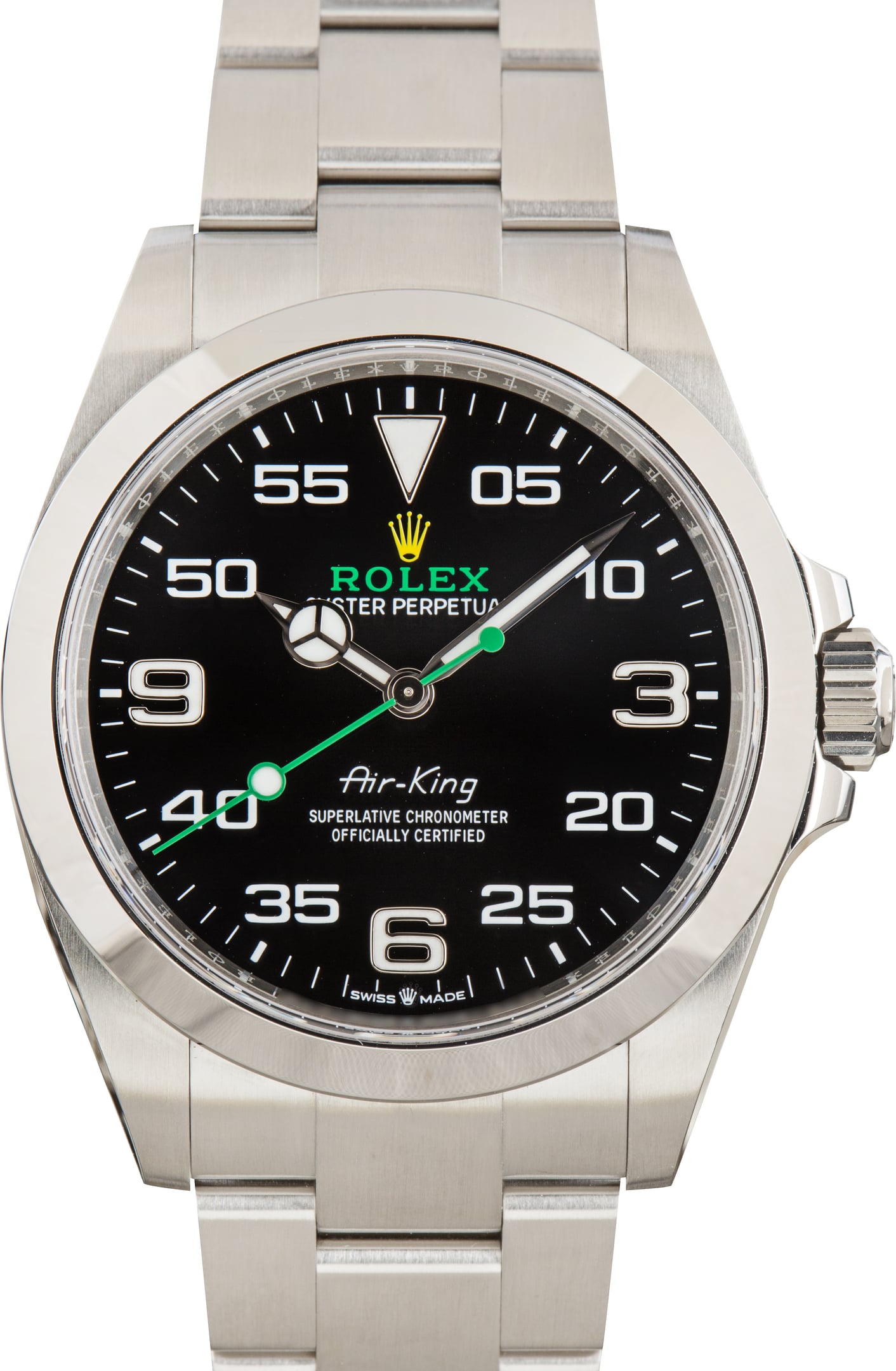 Pre-Owned Rolex Air-King Black Dial 126900 Smooth Bezel