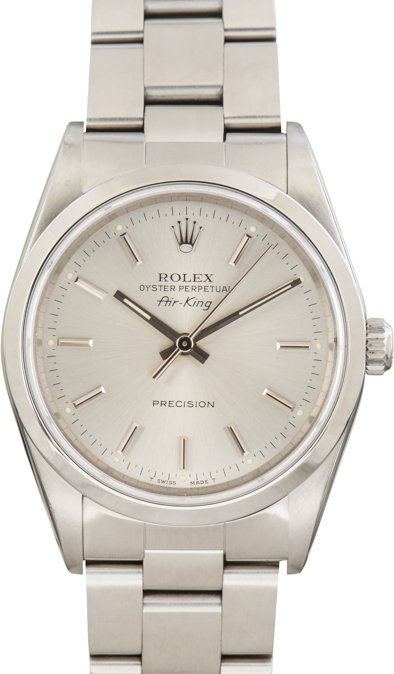 Pre-Owned Steel Rolex Air-King Silver Dial ref 14000