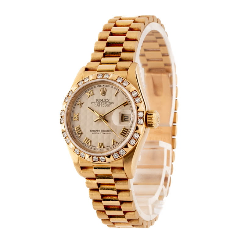 Ladies Rolex President 79258 Diamond Bezel