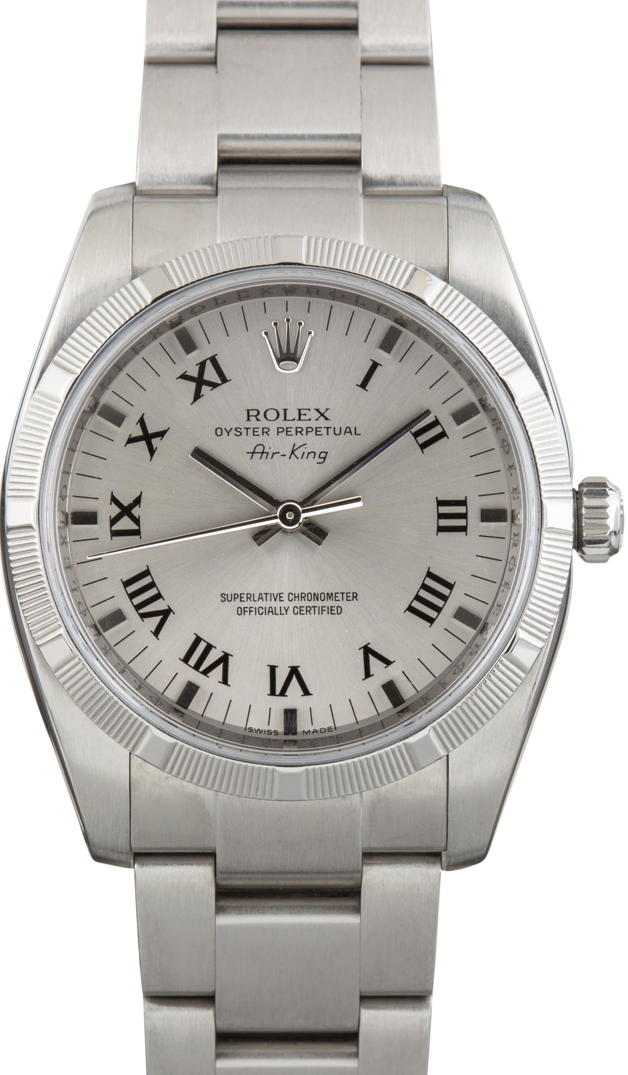 Pre-Owned Stainless Steel Air-King Rolex Ref 114210
