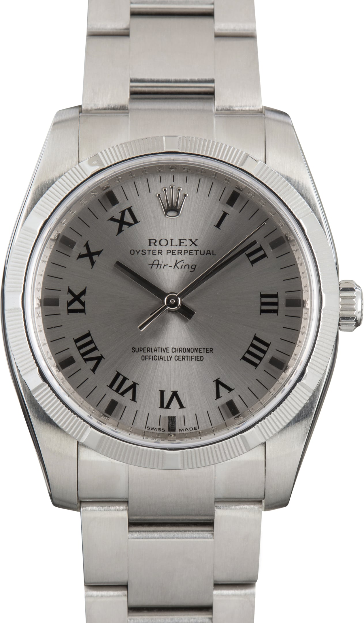Pre-Owned Rolex Air-King Ref 114210 Steel Roman Dial