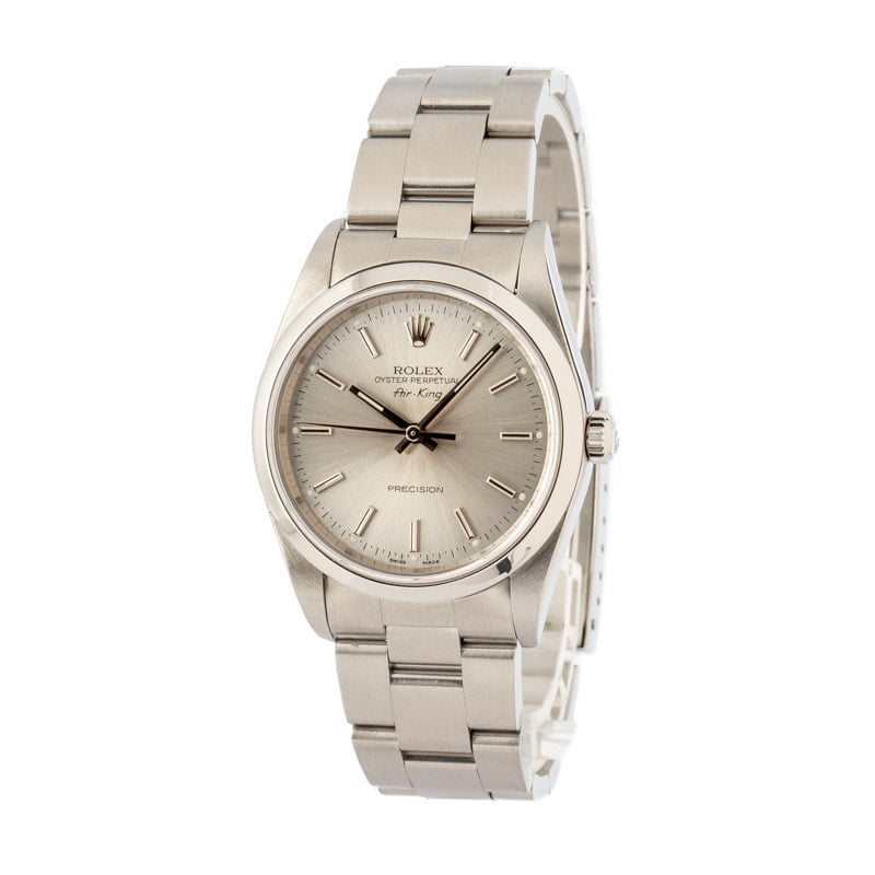 Rolex Air King 14000 Silver Dial Oyster Band
