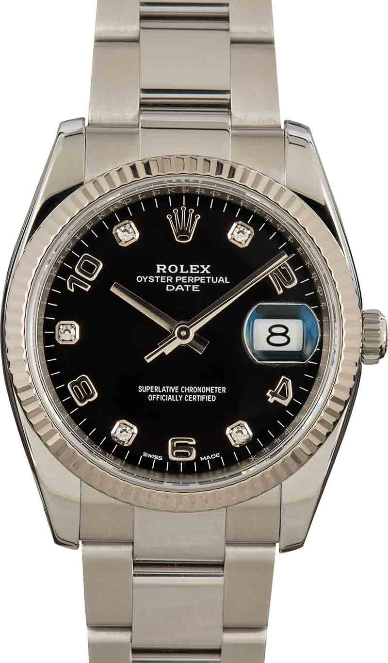 Rolex datejust 34 black sale
