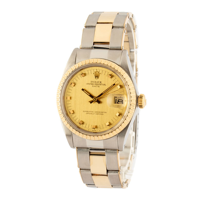 Rolex Date 1505 Champagne Dial Two Tone Jubilee