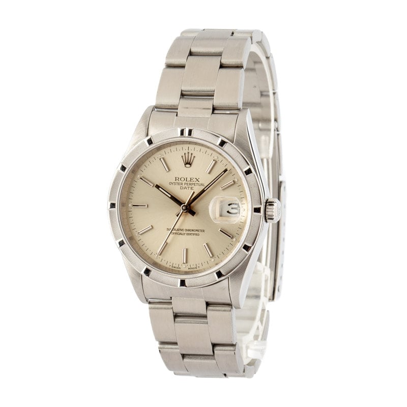 Pre Owned Rolex Date 15210 Silver Dial