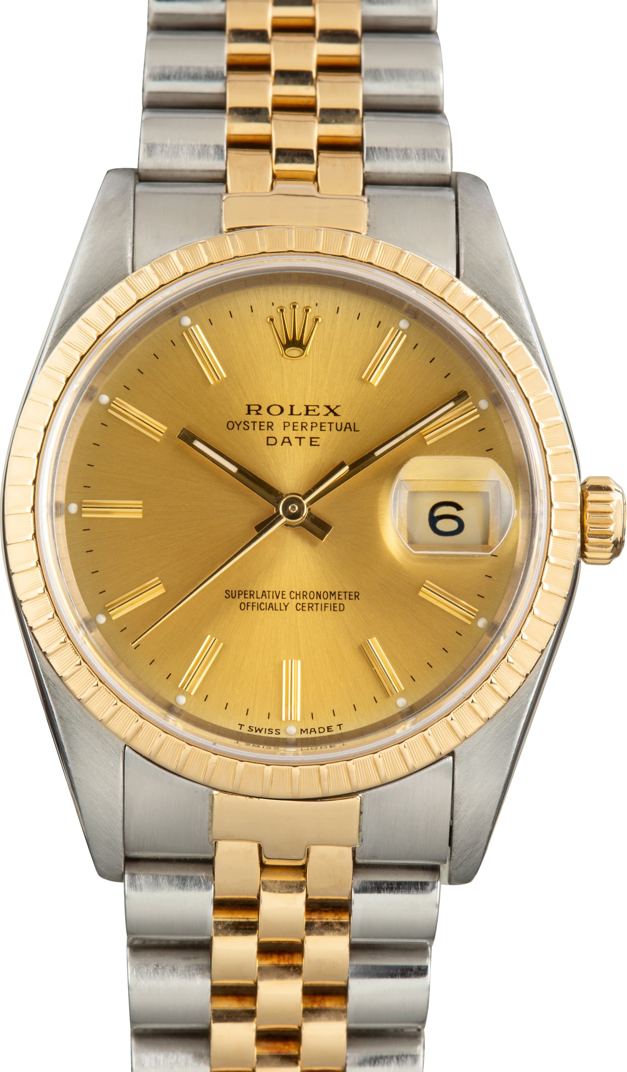 Used Rolex Date Champagne Dial Ref 15223