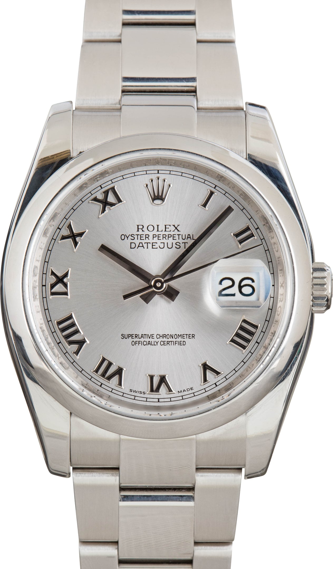 Rolex Datejust 36 — Silver Roman Dial – Oyster