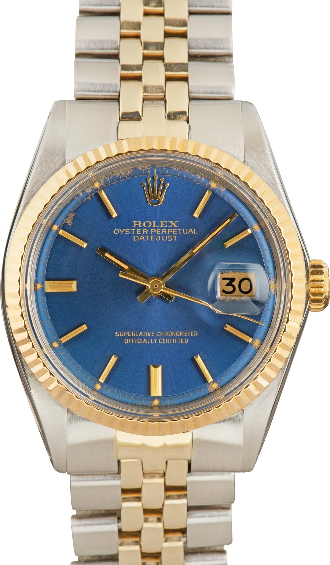 Rolex datejust 1603 blue dial discount