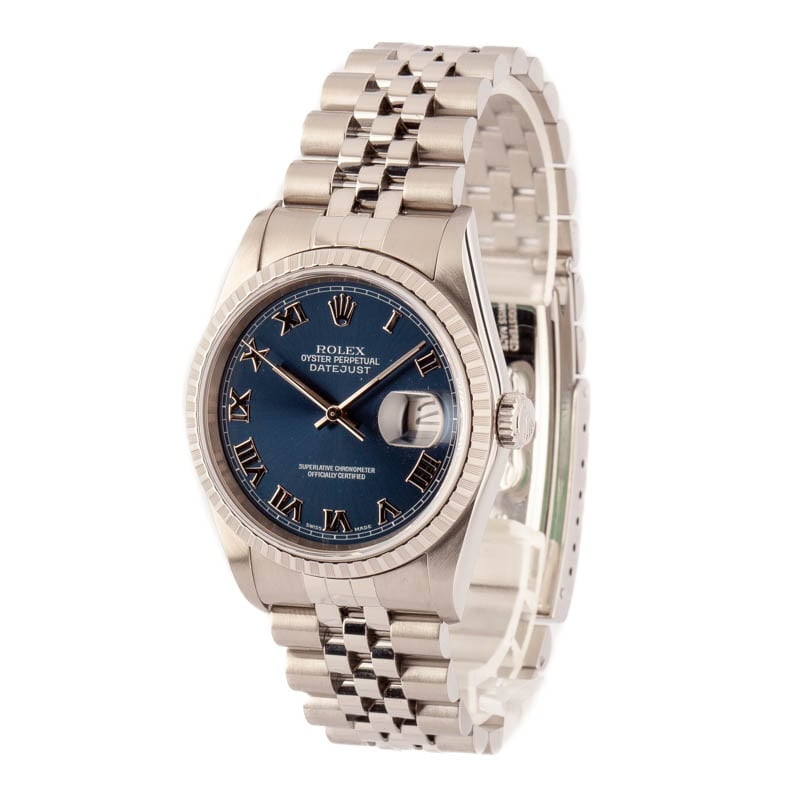Rolex Datejust 16220 Blue Dial Stainless Steel