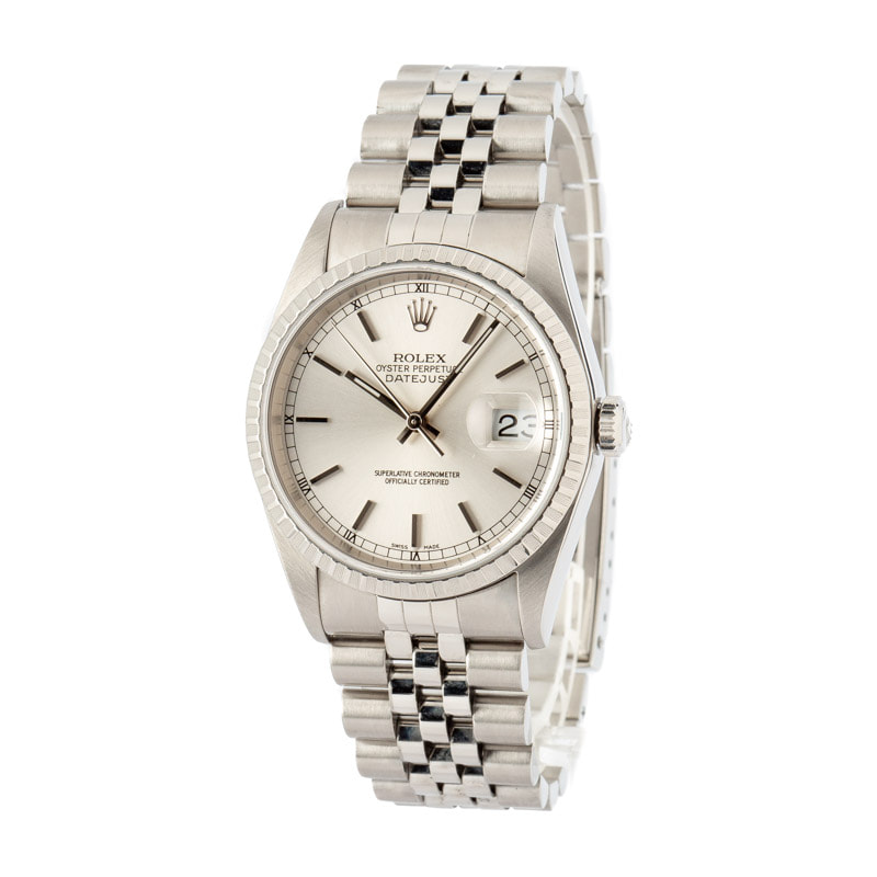 PreOwned Rolex Datejust 16220 Silver Dial