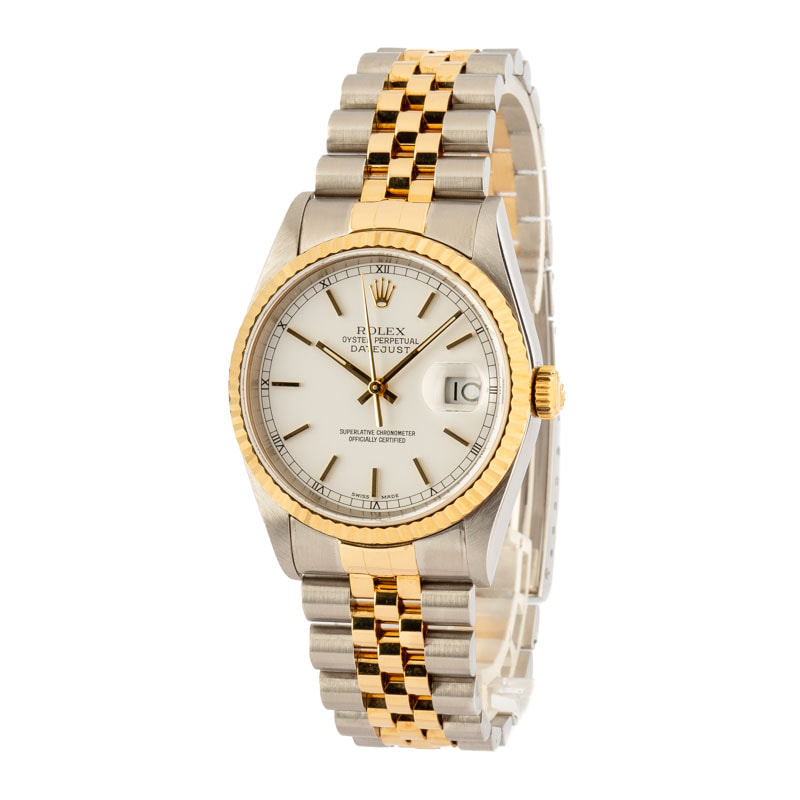 Pre-Owned Rolex Datejust 16233 White Dial Watch