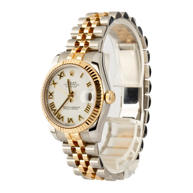 Pre-Owned Rolex Datejust 178243 White Roman Dial