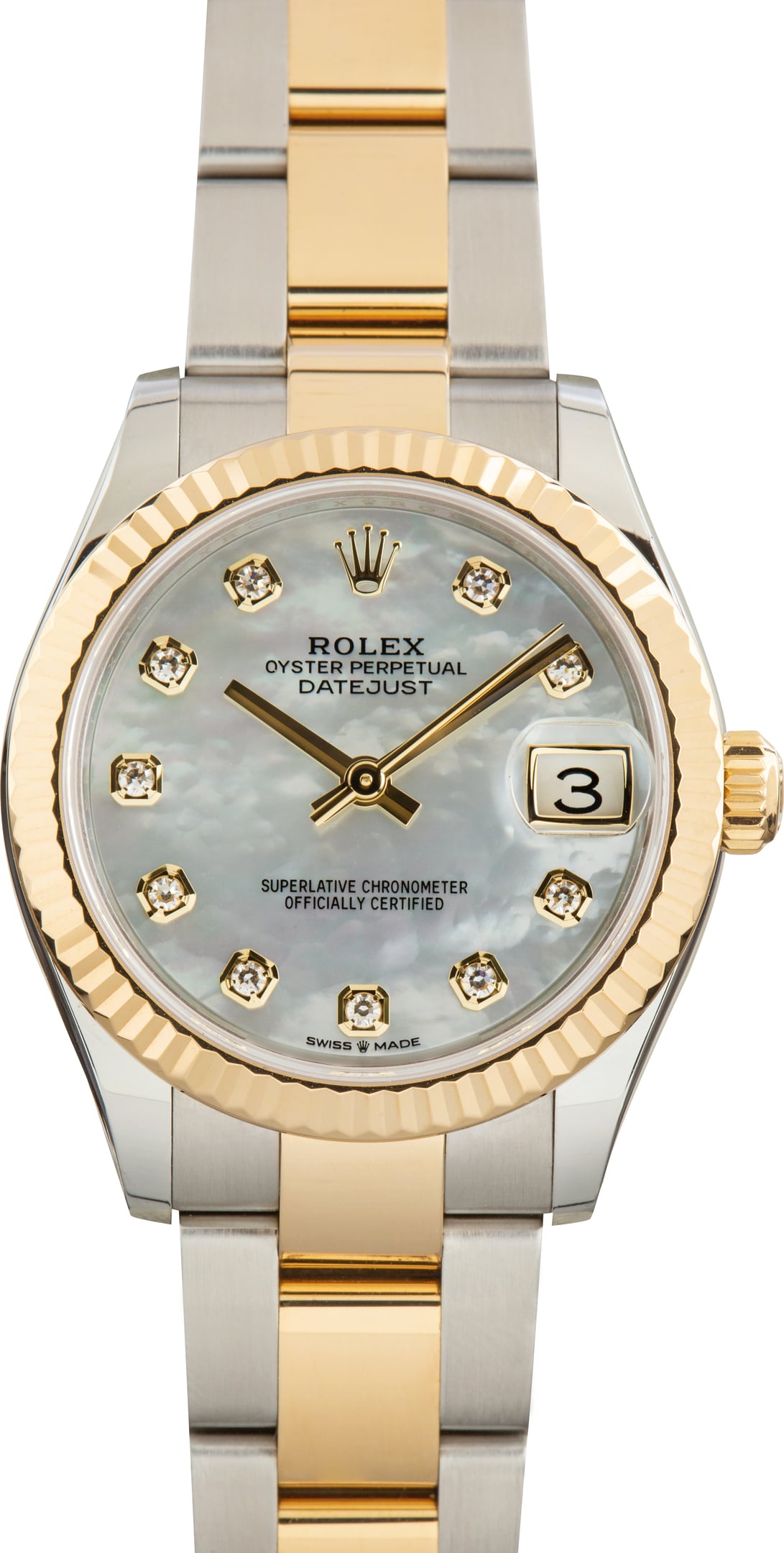 Used Lady Rolex Datejust 31 Ref 278273 Mother of Pearl Diamond Dial