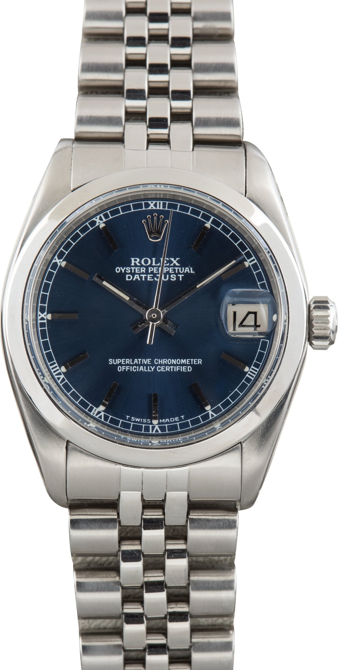 Vintage Lady Rolex Datejust 31 Ref 6824 Blue Dial