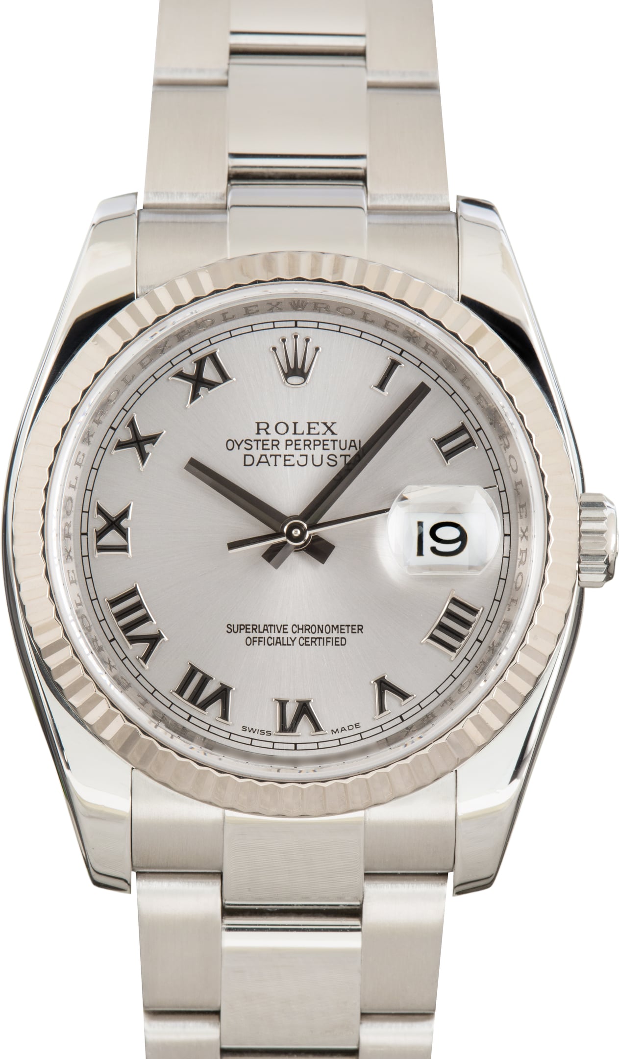 Pre-Owned Rolex Datejust 36 Ref 116234 Rhodium Roman Dial