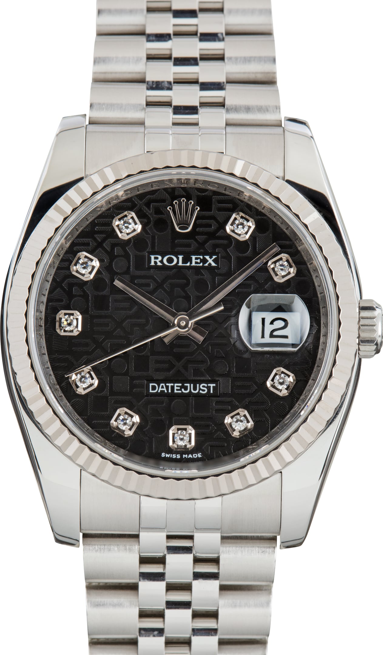 Pre-Owned Rolex Datejust 36 Ref 116234 Black Jubilee Diamond Dial
