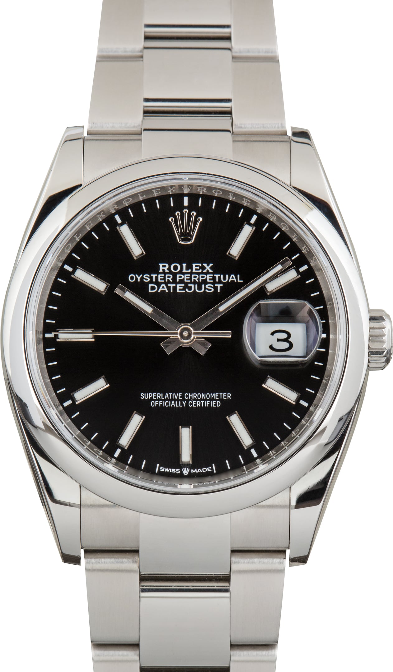 Used Rolex Datejust 36 Black Dial Ref 126200 Smooth Bezel