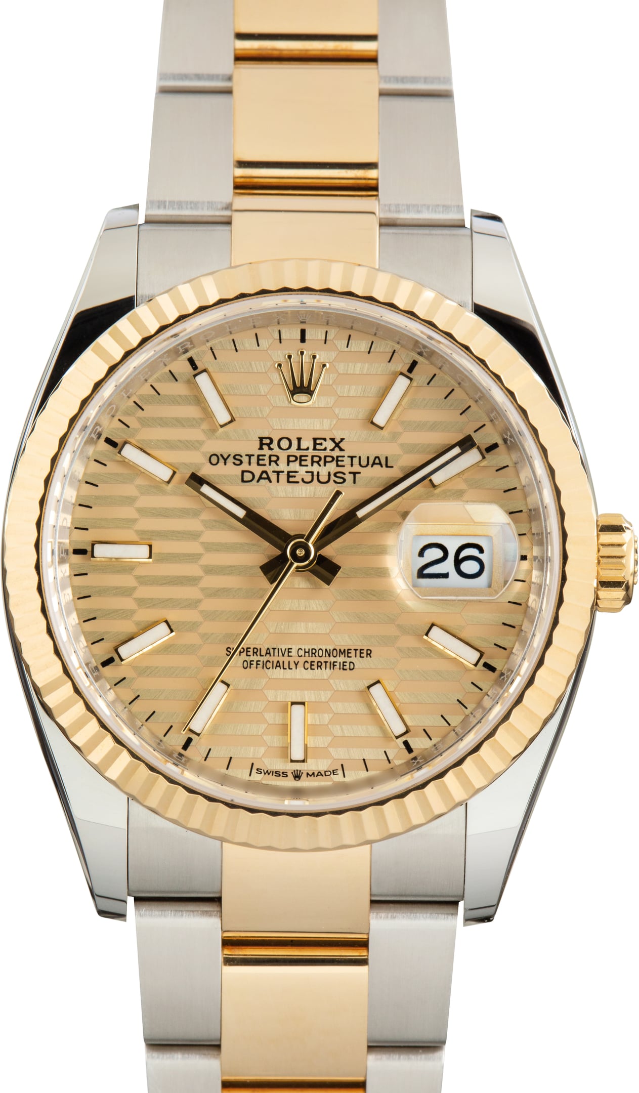 Used Rolex Datejust 36 Fluted Motif Dial Ref 126233