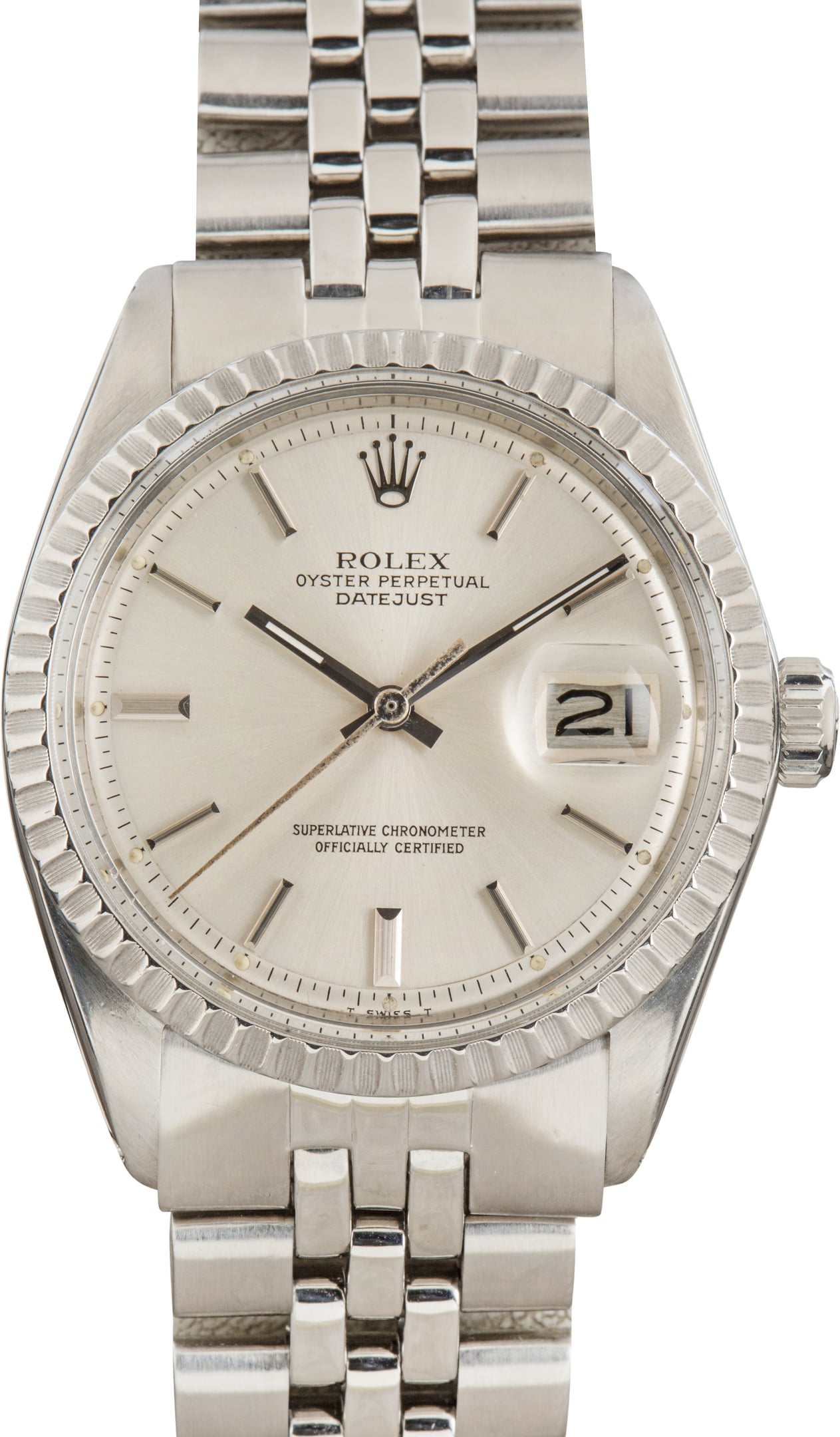 Pre-Owned Rolex Datejust 36 Ref 1603 Silver Dial
