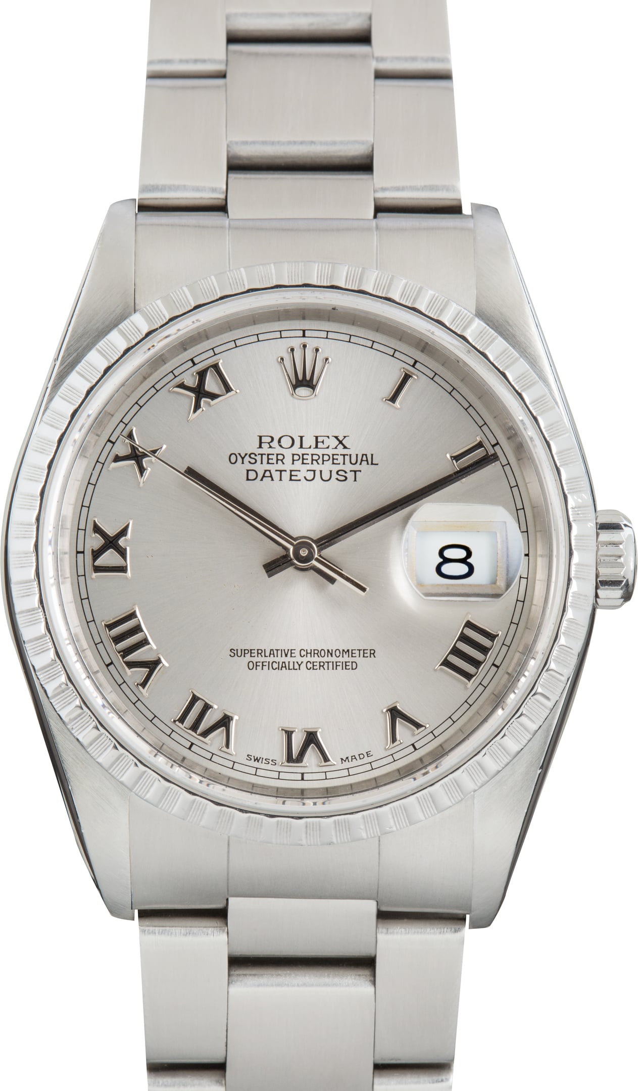 Pre-Owned Rolex Datejust 36 Ref 16220 Slate Roman Dial