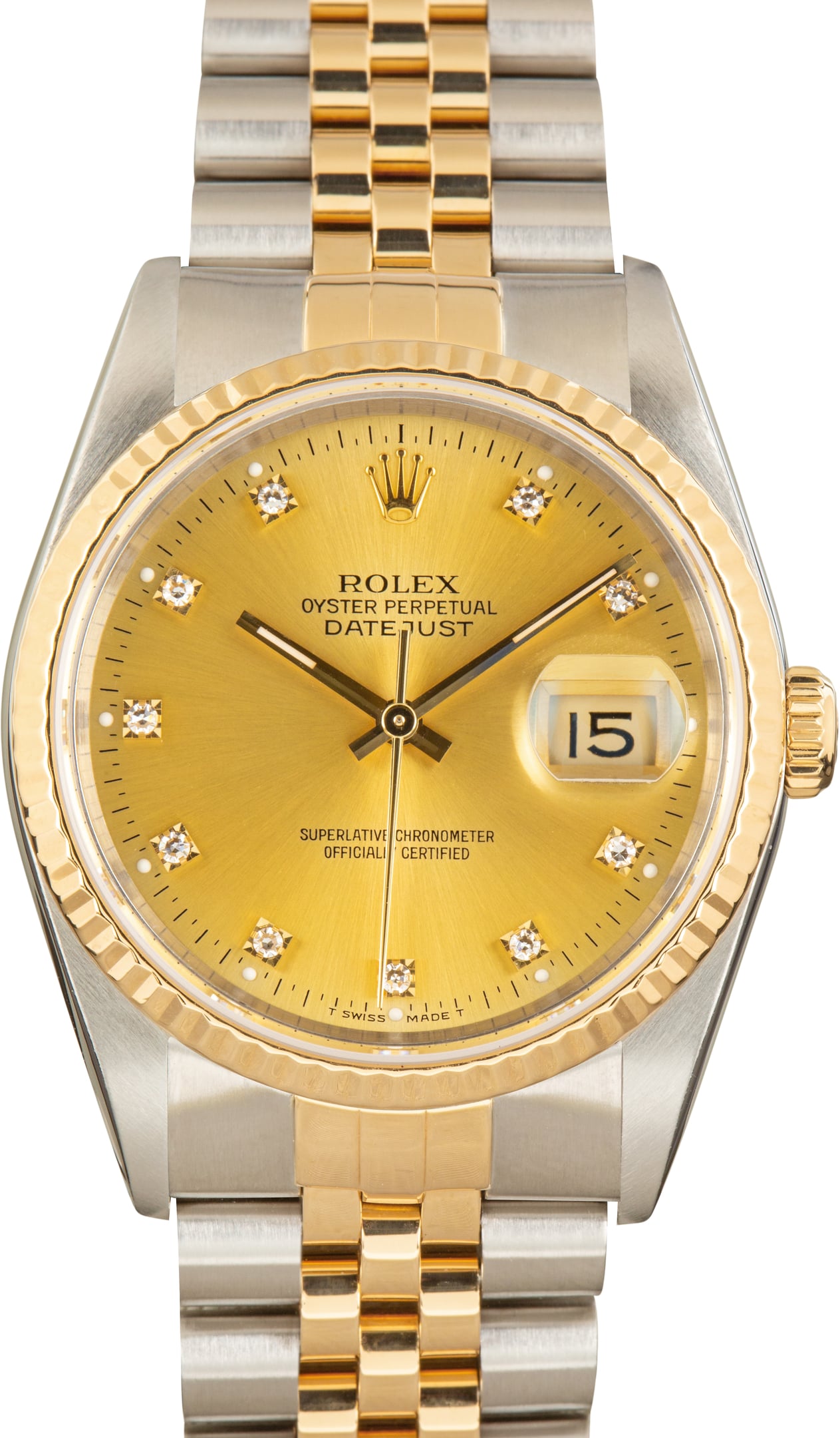 Rolex Datejust 36 Bi-metal — Champagne Linen Dial
