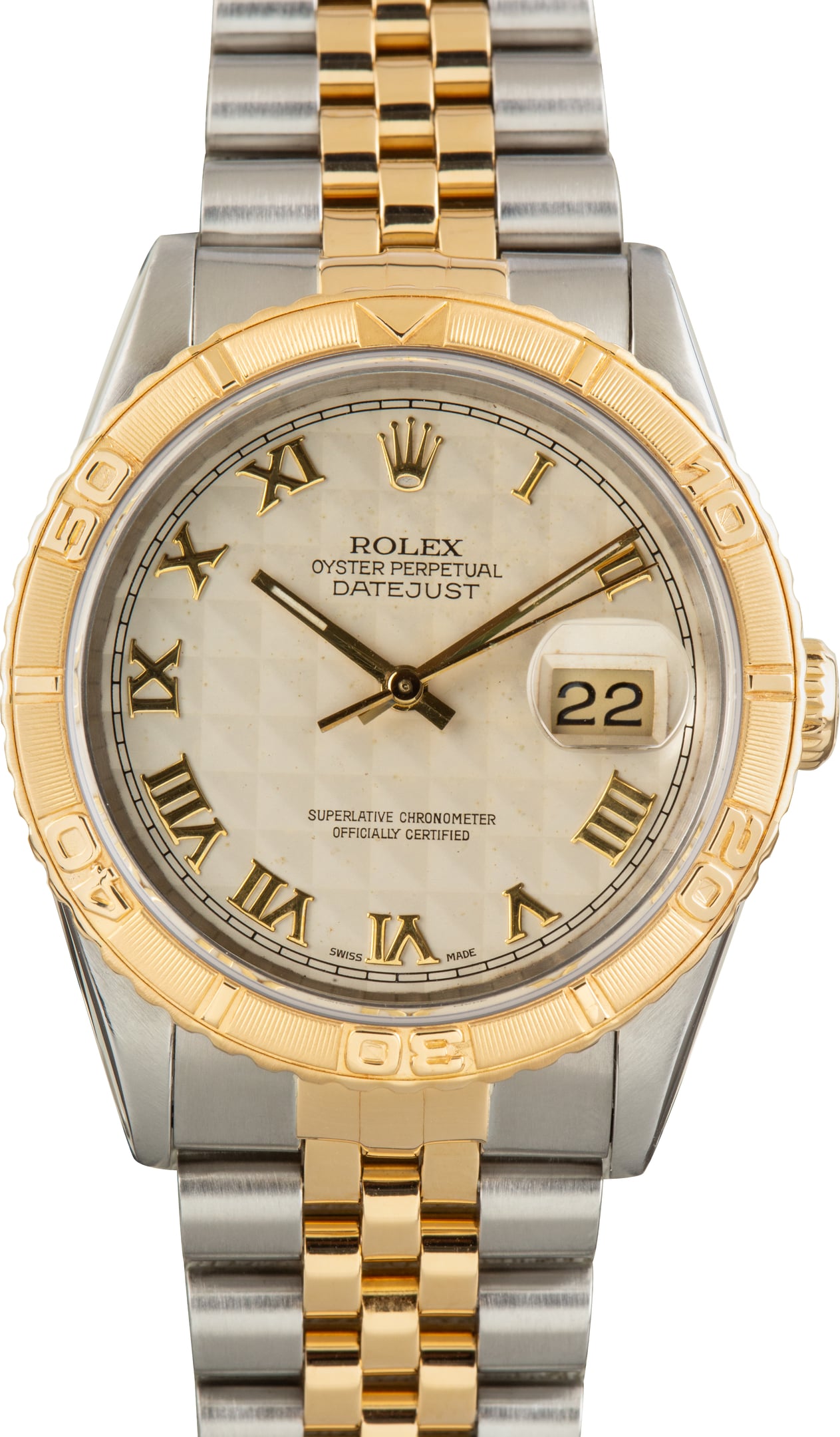 Pre-Owned Thunderbird Rolex Datejust 36 Ref 16263 Ivory Pyramid Dial