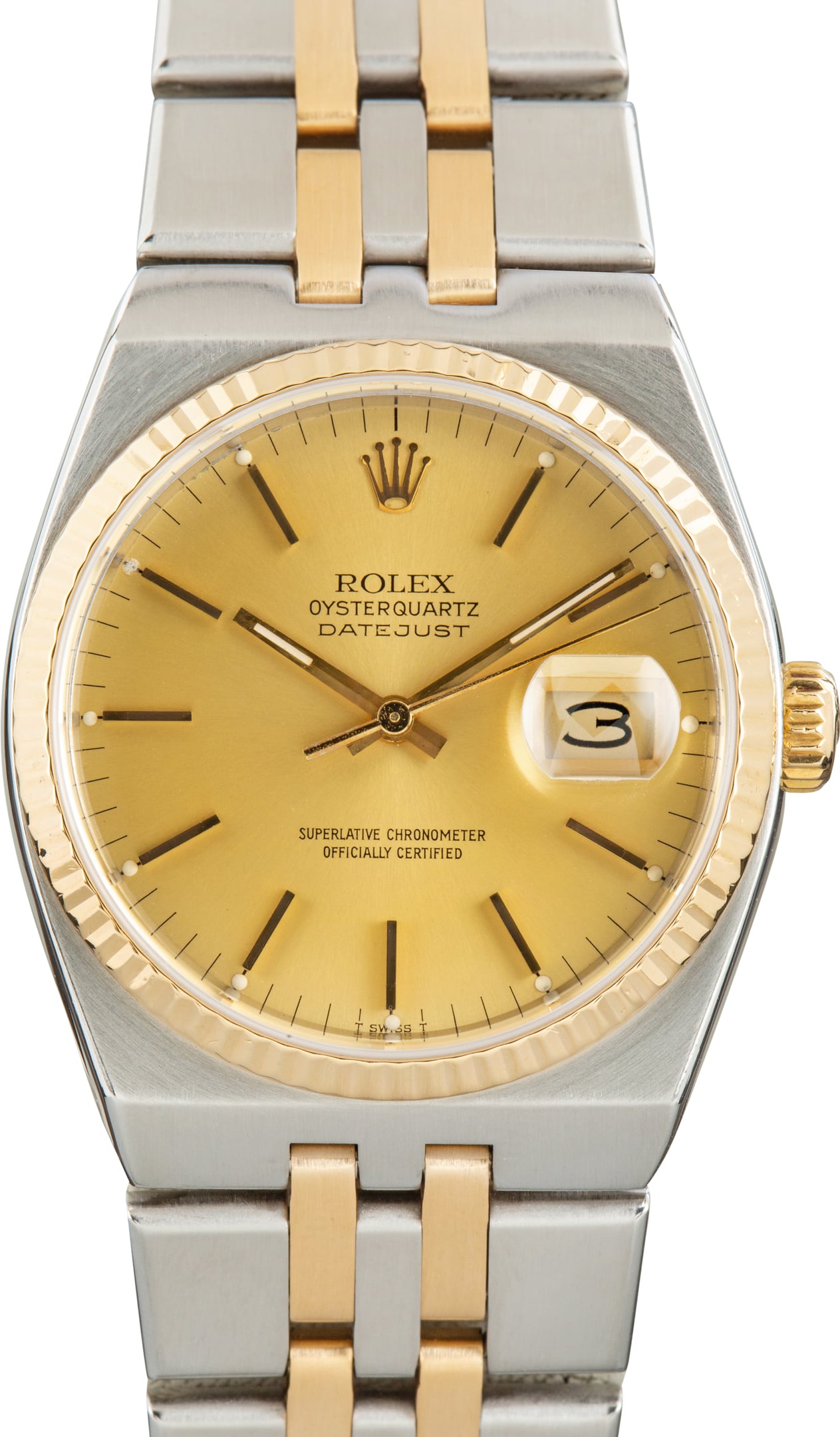 Used Rolex Datejust Oysterquartz Ref 17013 Champagne