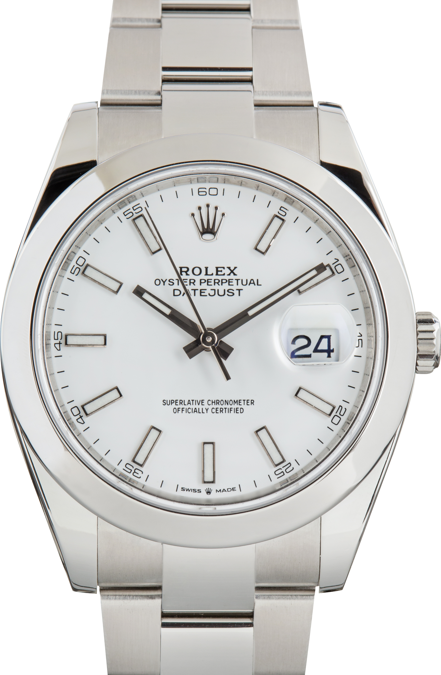 Pre-Owned Stainless Steel Rolex Datejust 41 Ref 126300 White Dial