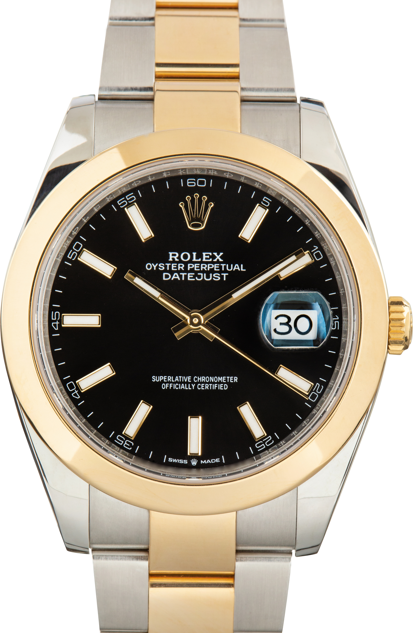 Pre-Owned Steel & Gold Rolex Datejust 41 126303 Black Dial