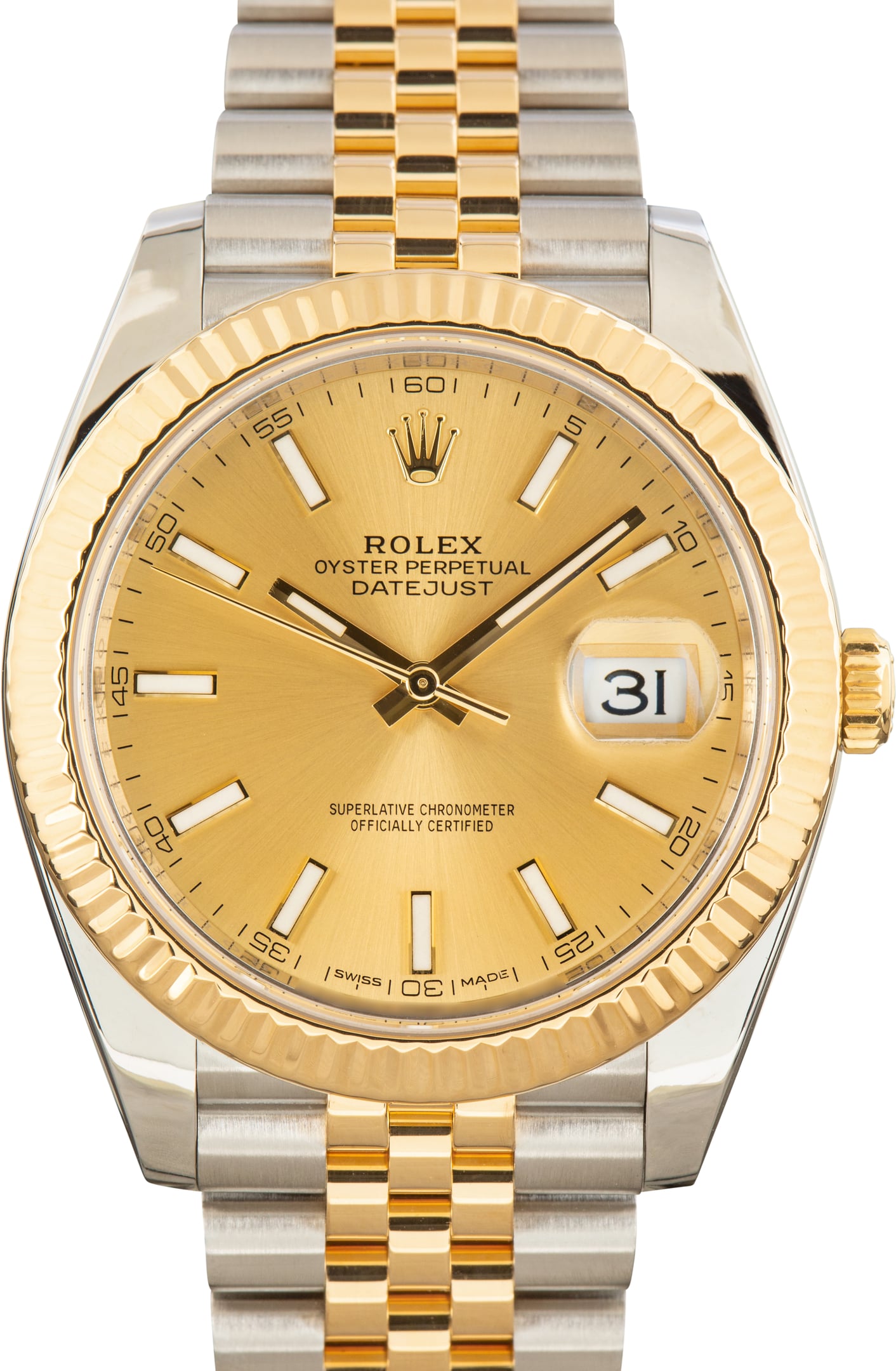 Used Champagne Dial Rolex Datejust 41 Two Tone Ref 126333