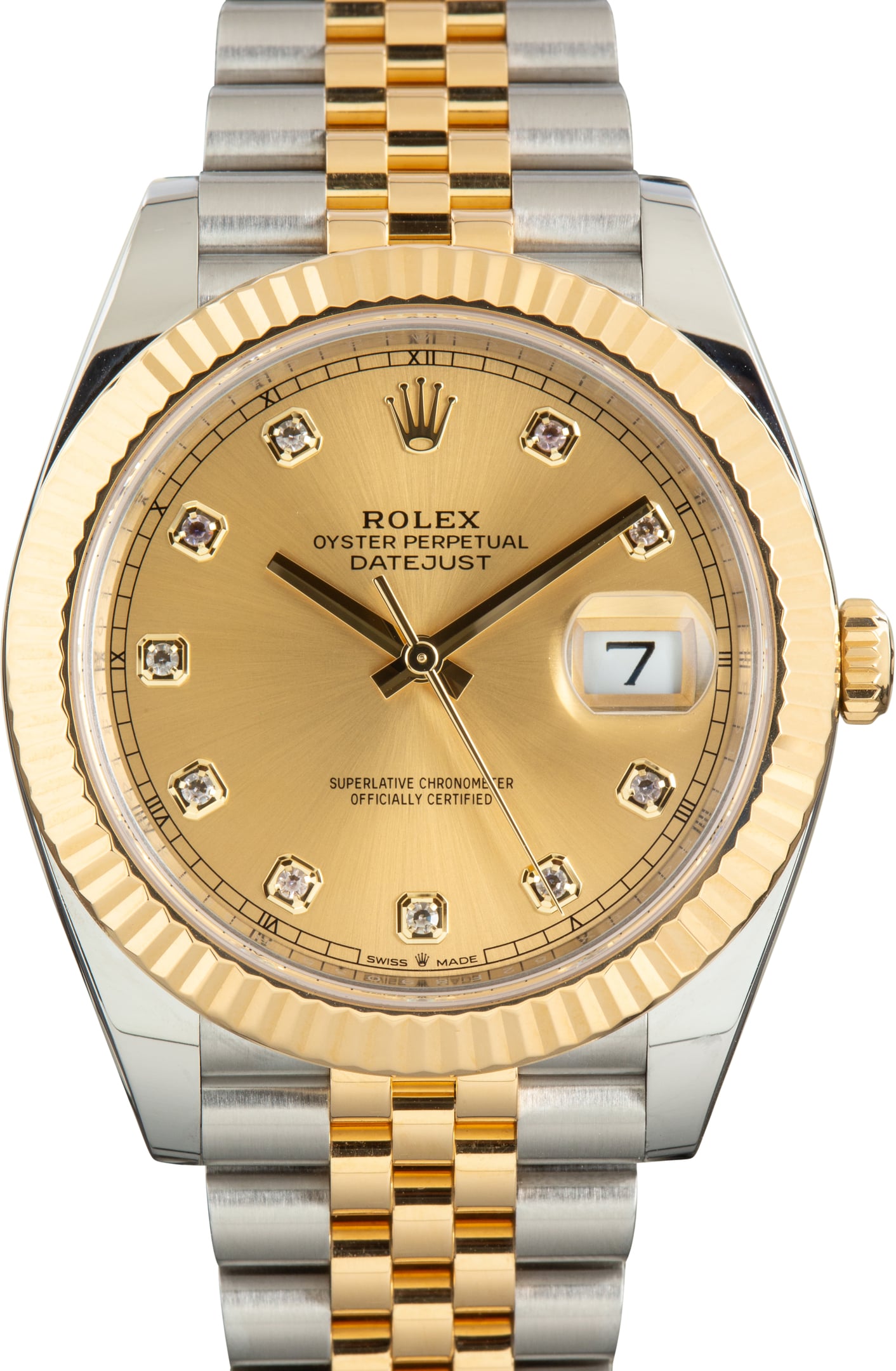 Used Two Tone Rolex Datejust 41 Champagne Diamond Dial Ref 126333