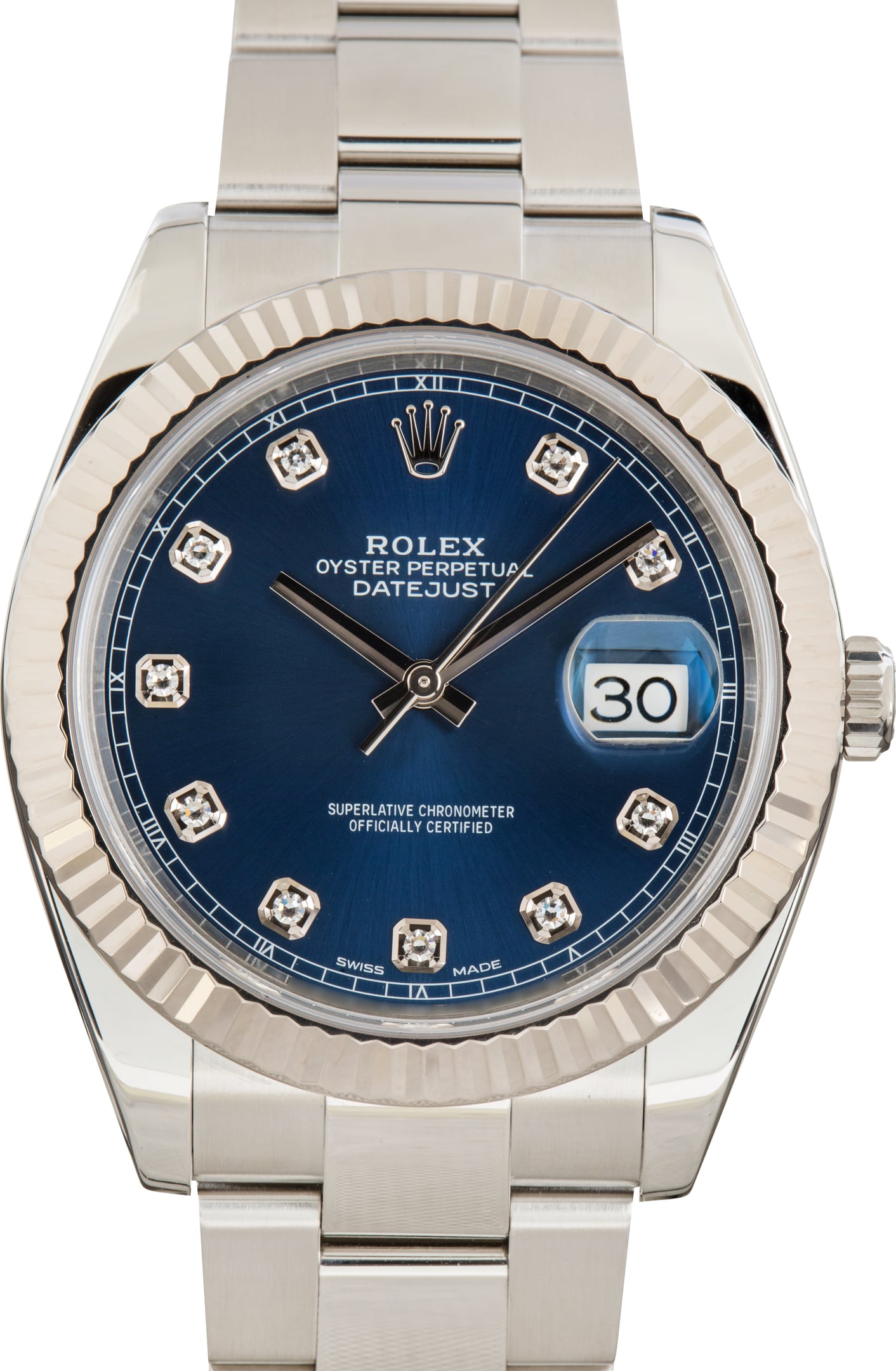 Pre-Owned Rolex Datejust 41 Blue Diamond Dial Ref 126334