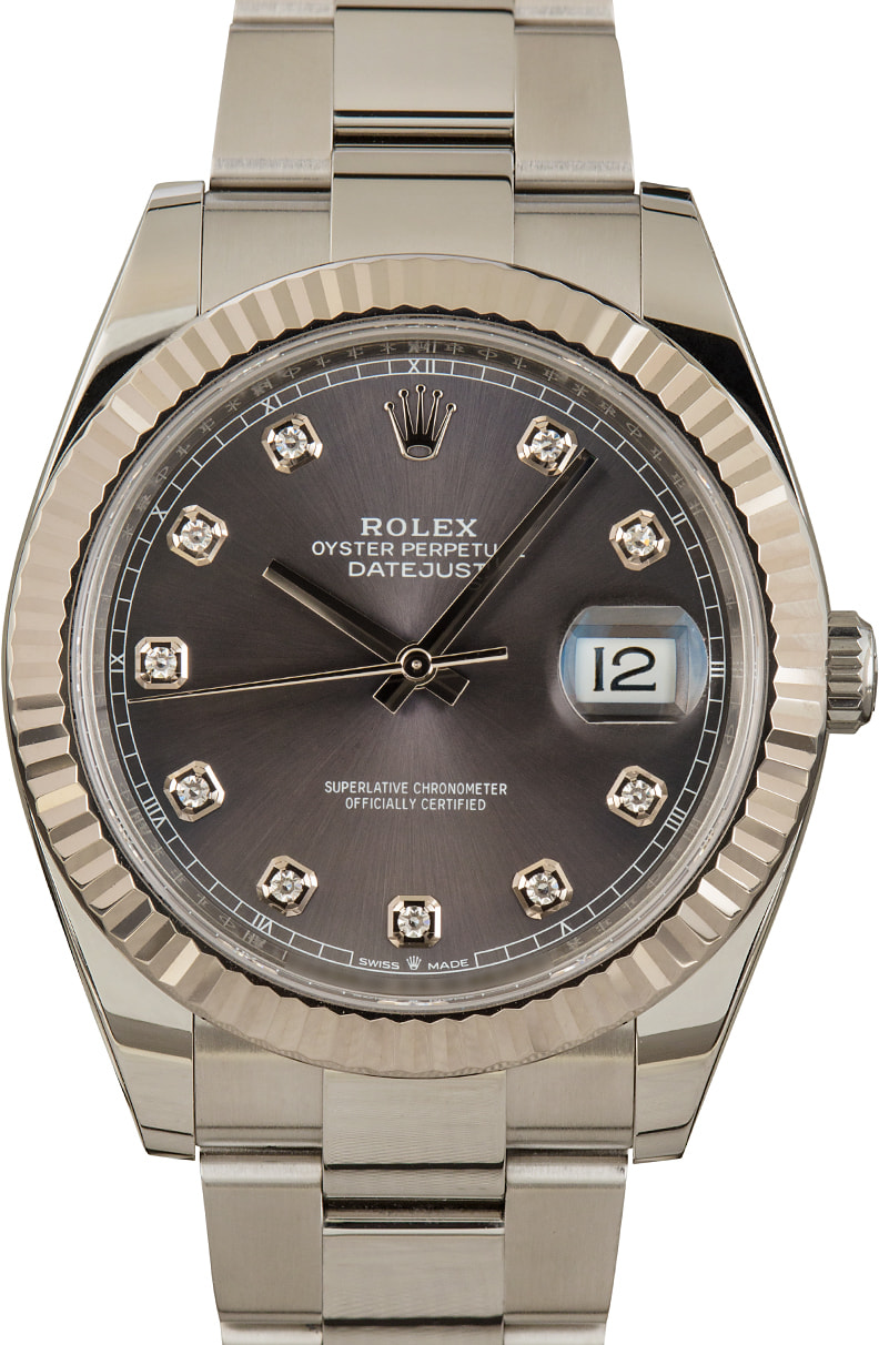 rolex datejust rhodium diamond dial