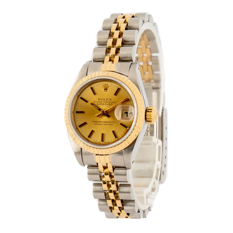 Pre Owned Rolex Datejust 69173 Champagne Index Dial