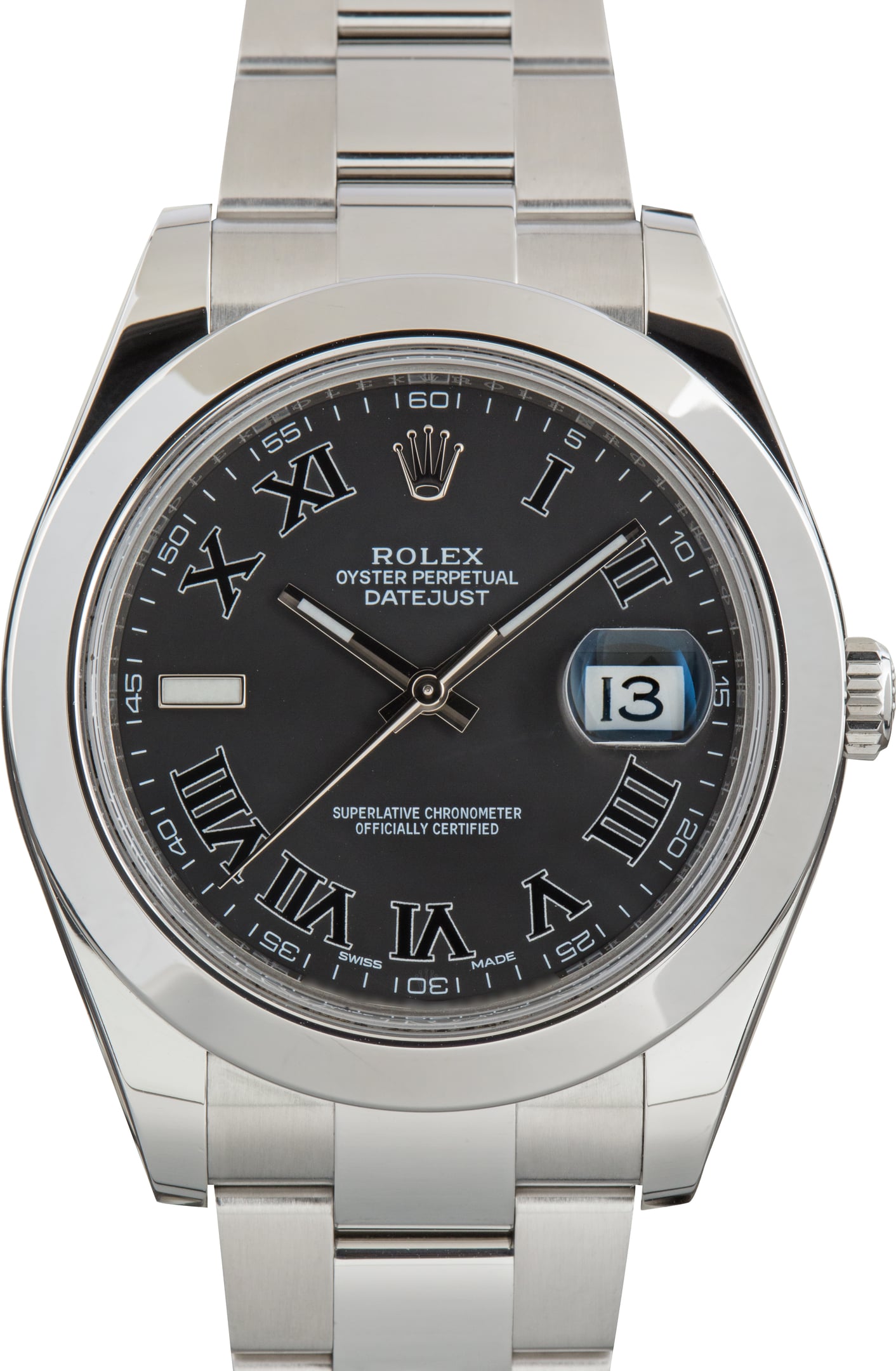 Pre-Owned Rolex Datejust II Matte Black Roman Dial Ref 116300